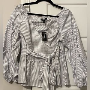 Peplum belted blouse